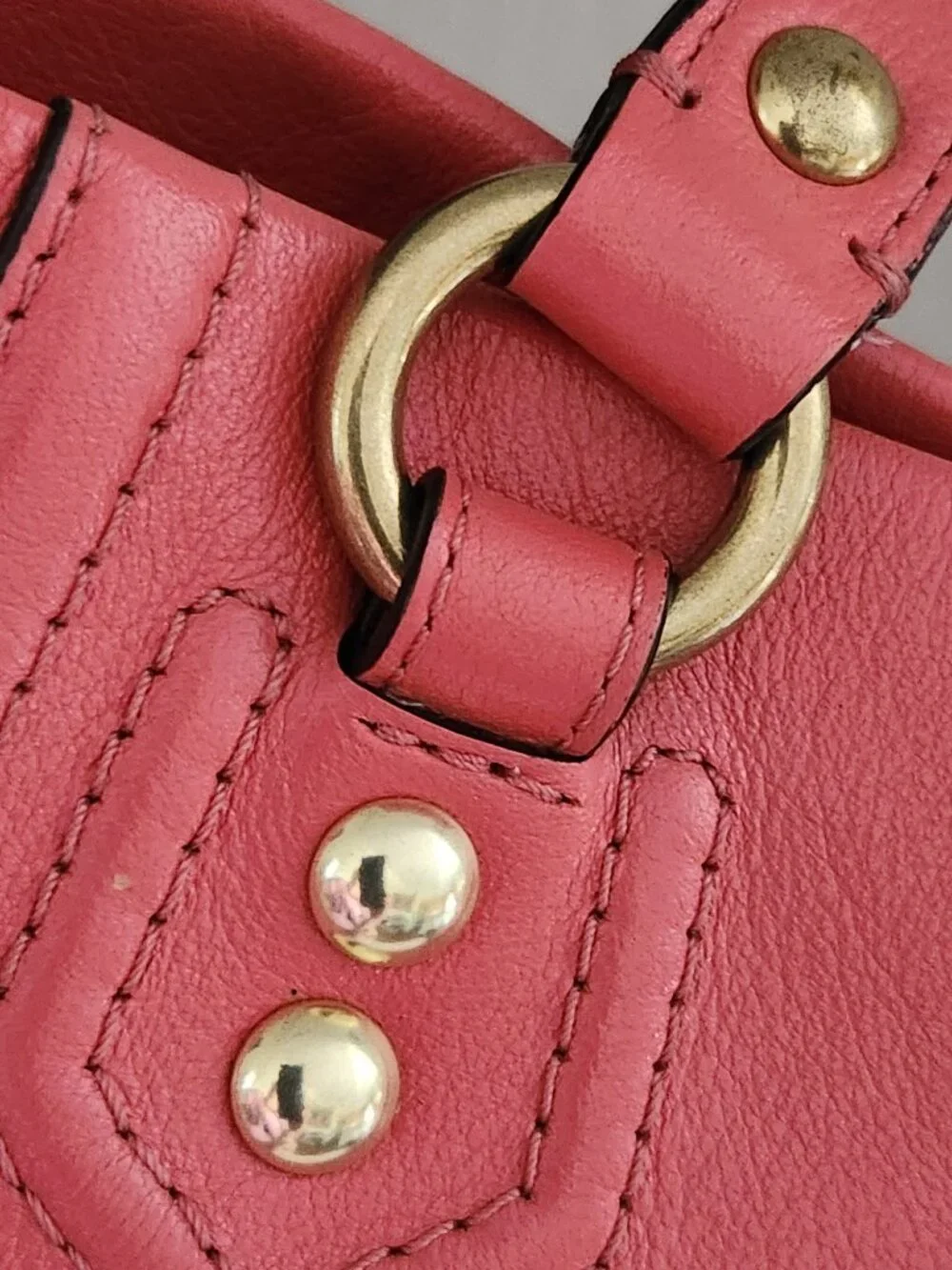 Coach Ashley Coral Leather Tote Bag Handbag Purse - Picture 9 of 12